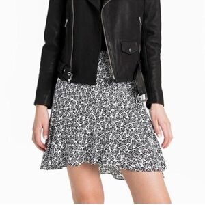 NWT A.L.C floral black and White Women's Skirt size 4